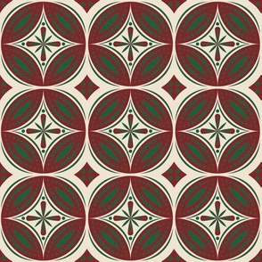 Moroccan Tiles (Burgundy/Hunter)