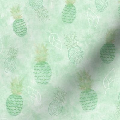 Pineapples, Green, small scale, Pineapple, Fruit, Tropical, "JG Anchor Designs"