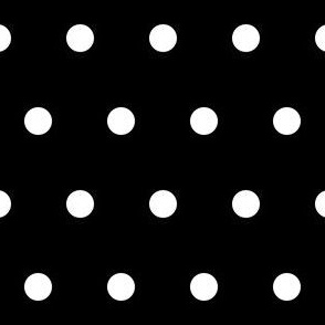 White polkadots on black  - half inch polka dots #2