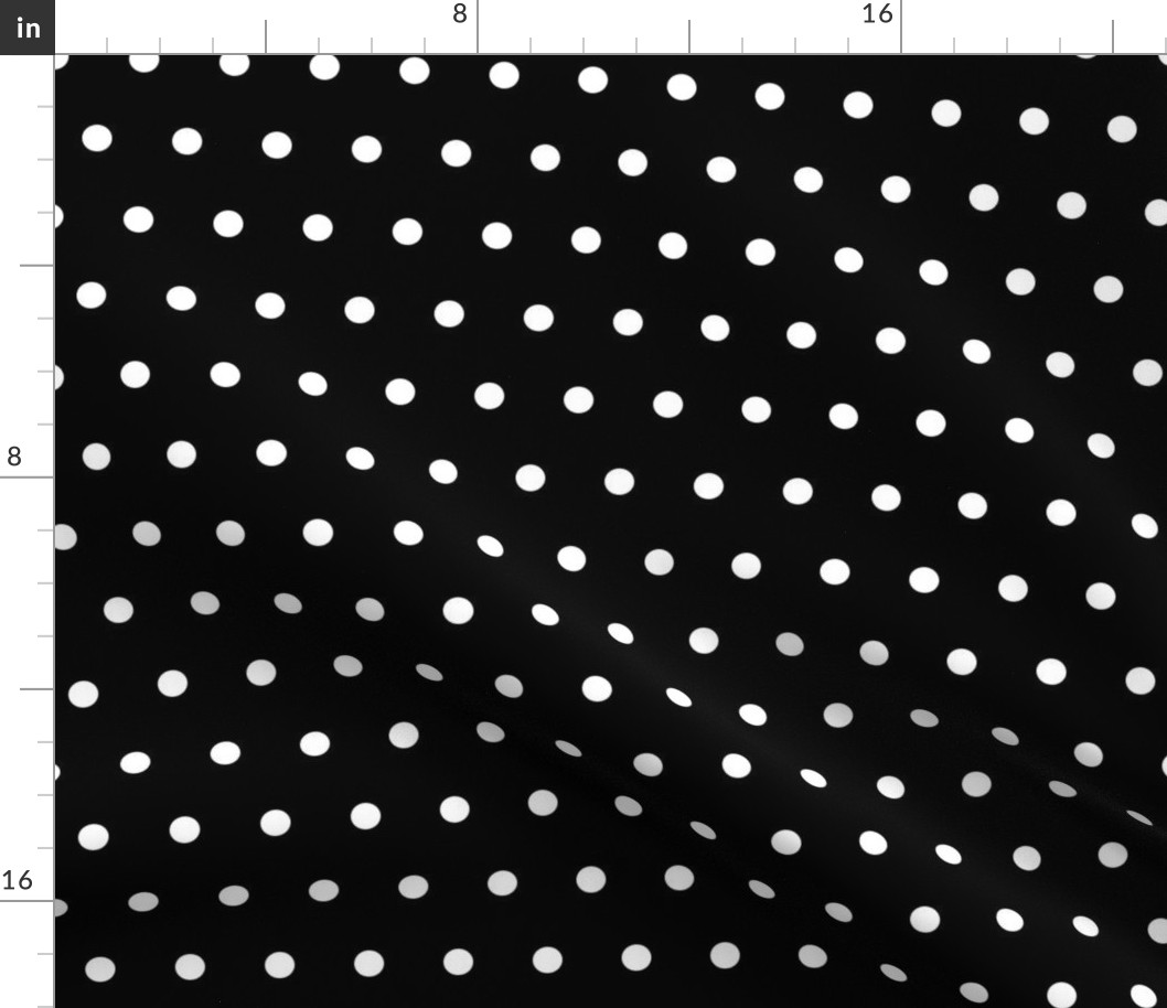 White polkadots on black  - half inch polka dots #2