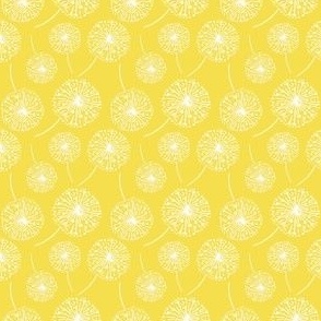 Dandelion clocks white on Illuminating Yellow (small)