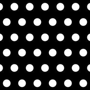White polka dots on black - half inch polka dots #3