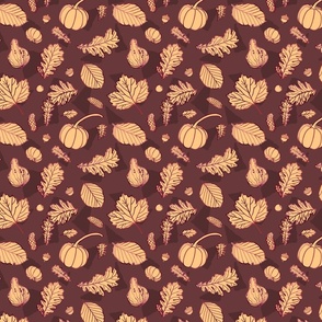 Fall Harvest Outlines- Maroon and Orange