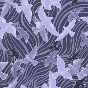 Birds and Waves Purple