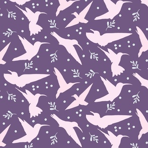 Hummingbirds- Purple- Large variant