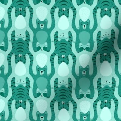 animal tesselation repeat teal monochrome teal animals 5,5 inch