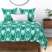 animal tesselation repeat teal monochrome teal animals 24 inch