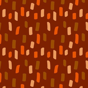 Beige, brown and orange short irregular stripes - Large scale
