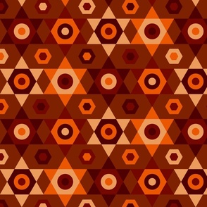 Orange, beige and brown stars - Large scale