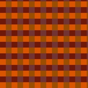 Brown and orange gingham - Medium scale