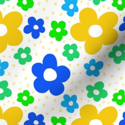 Mod Flower Blue Yellow Spring