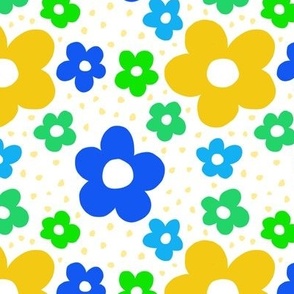 Mod Flower Blue Yellow Spring