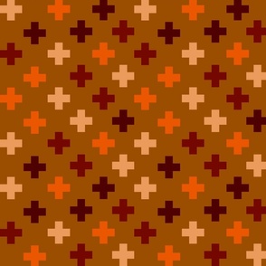 Brown, beige and orange crosses - Large scale