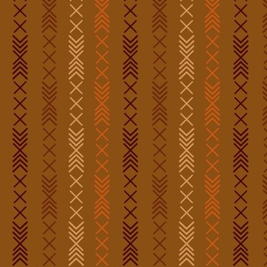 Orange, brown and beige geometric shapes - Large scale