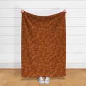 Brown, beige and orange paisley - Medium scale