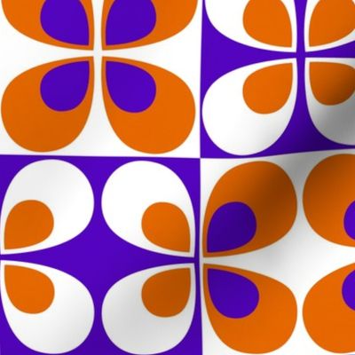 Teardrop Flower Tiles // Mod Orange