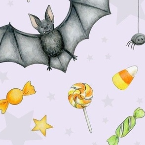 Halloween mix on pale lilac - large scale