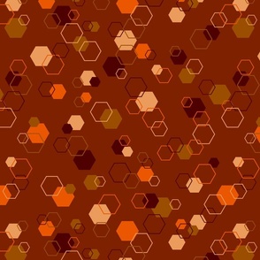 Random brown, beige and orange octagons - Medium scale