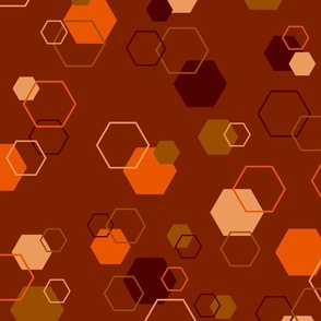 Random brown, beige and orange octagons - Large scale