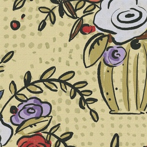 Vase of Flowers - Vintage Inspired Decor Pattern