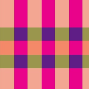 pink green purple plaid in large scale by rysunki_malunki