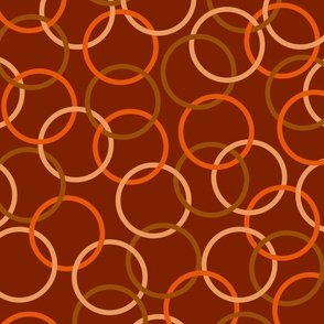 Orange, beige and brown interlocking rings - Small scale