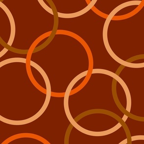 Orange, beige and brown interlocking rings - Medium scale