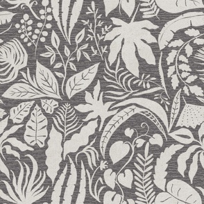 Pieces of Jungle Tropical in Wenge and gray - jumbo