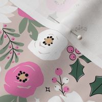 White and Pink Christmas Floral