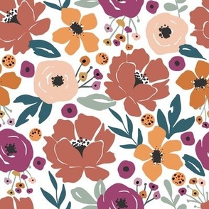 Fall Floral - Orange and Purple