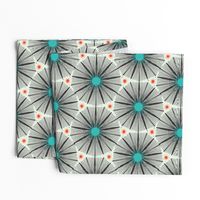 Supernova - Retro Starburst Geometric Ivory Charcoal Black Large Scale