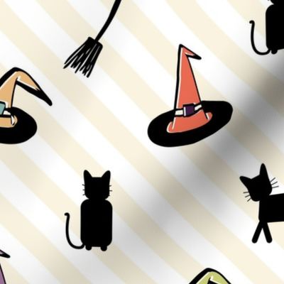 Cats and Witch hats - large