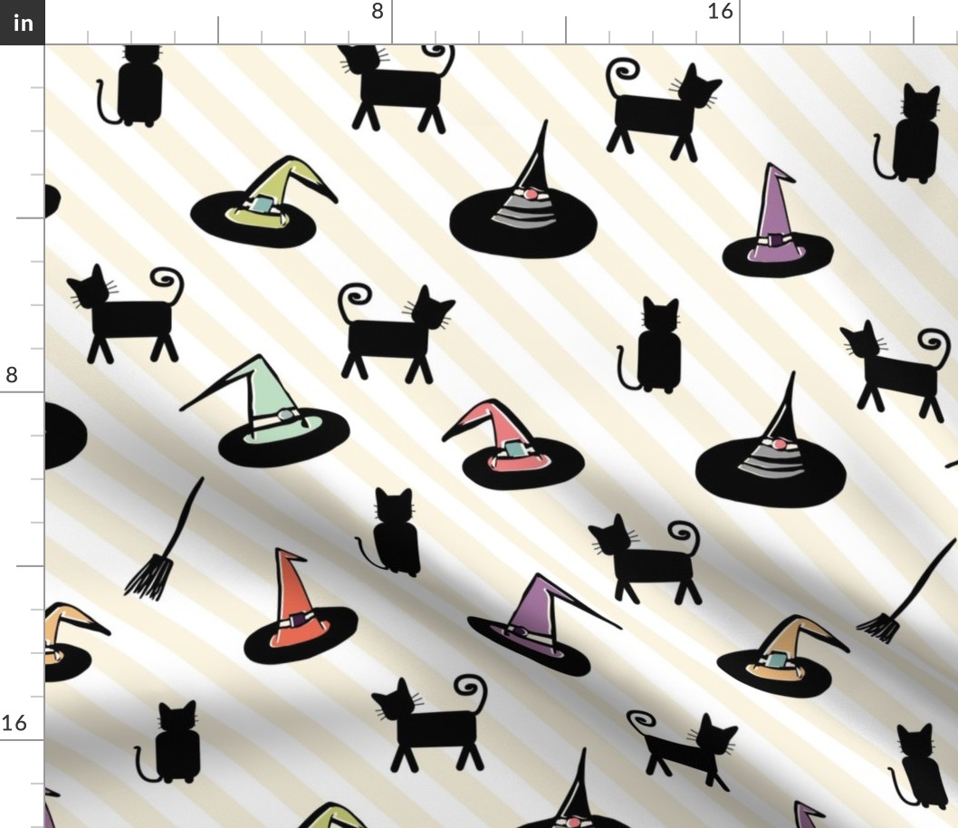 Cats and Witch hats - large