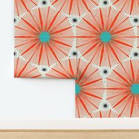 Supernova - Retro Starburst Geometric Ivory Red Large Scale