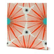 Supernova - Retro Starburst Geometric Ivory Red Large Scale