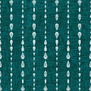 rustic mud cloth on teal green linen texture