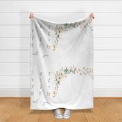 54x36" rustic floral butterfly milestone blanket