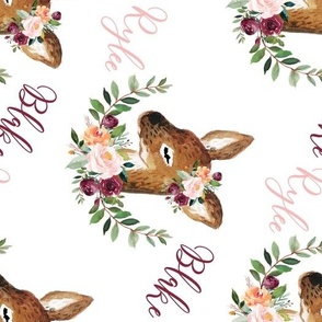 personalized floral deer, floral fawn