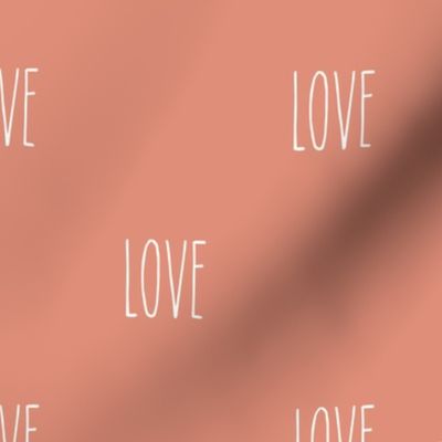 2" love on copper background