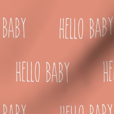 4" Hello Baby on copper background