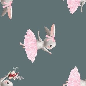 4" ballerina bunny on eucalyptus - rotated