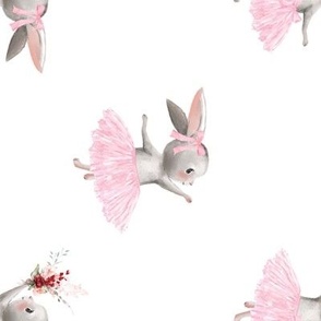 4" ballerina bunny on white - rotated