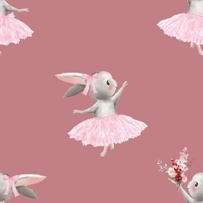 4" ballerina bunny on mauve