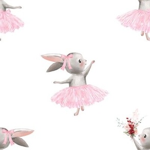 4" ballerina bunny on white