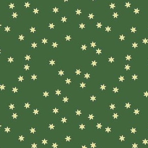 Gingerbread Cookie Yellow Star Coordinate on Dark Green