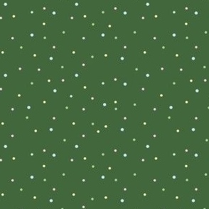 Multi Colored Cookie Sprinkle Polka Dot Decorations on Dark Green