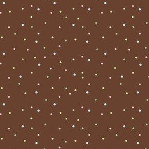 Multi Colored Polka Dot Cookie Sprinkle Decorations on Gingerbread Dark Brown
