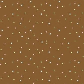 Multi Colored Polka Dot Cookie Sprinkle Decorations on Gingerbread Light Brown