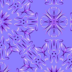 Purple Bunny Kaleidoscope on Purple