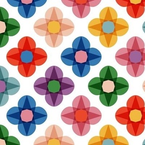 Trefoil Flowers || transparent multicolor geometric floral